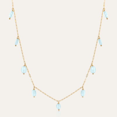 Cadena Con Piedra Aguamarina