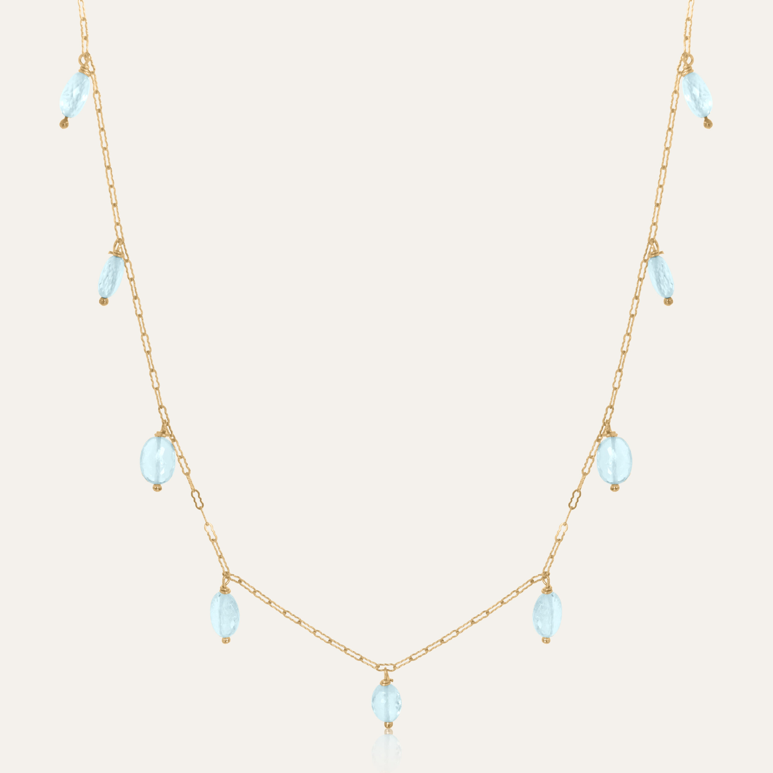 Cadena Con Piedra Aguamarina