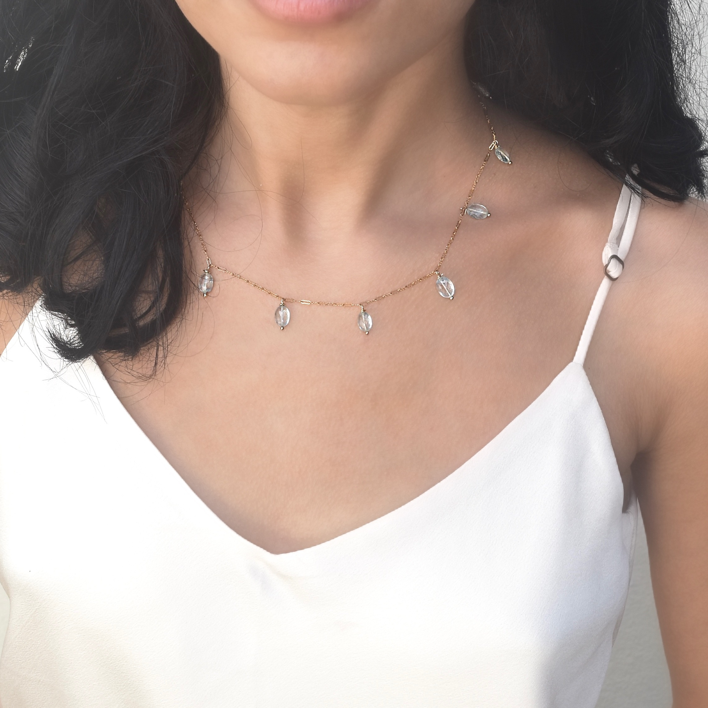 Cadena Con Piedra Aguamarina - Image 2