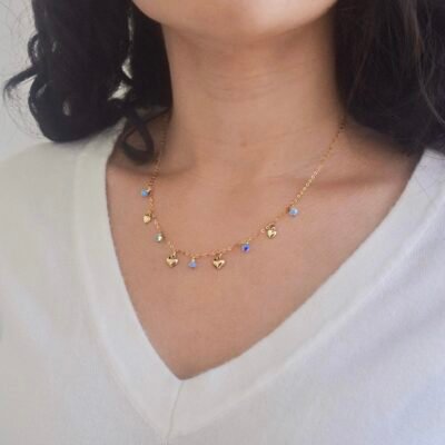 Heart Chain Necklace & Matching Earrings